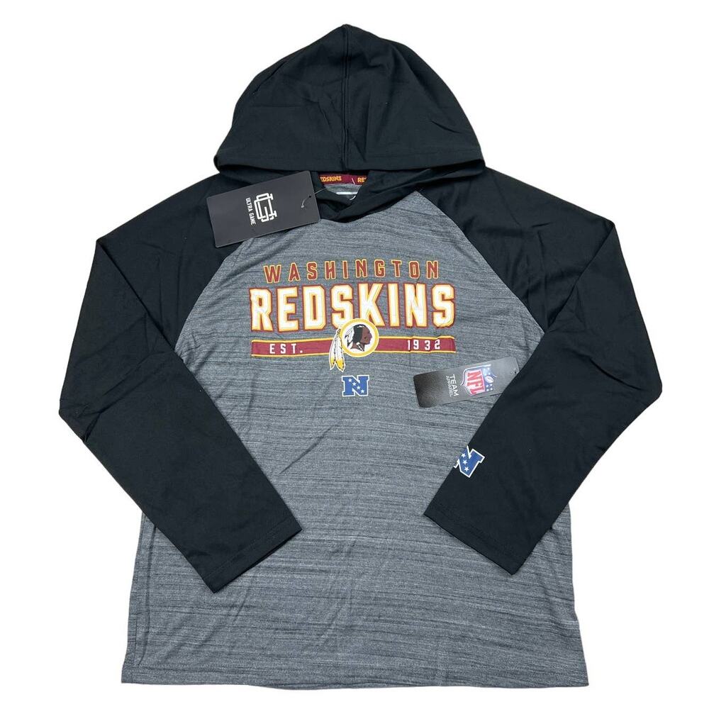 Redskins Kids Boys Girls Large (14/16) Gray Long Sleeve Sweatshirt Hooded Top